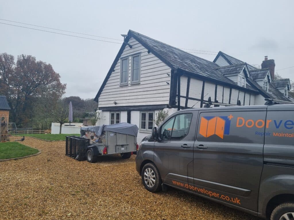 This project included the installation of a sleek and stylish Smarts Visofold 1000 Slimline bifold door, which opens up the home to incredible views of the surrounding countryside.