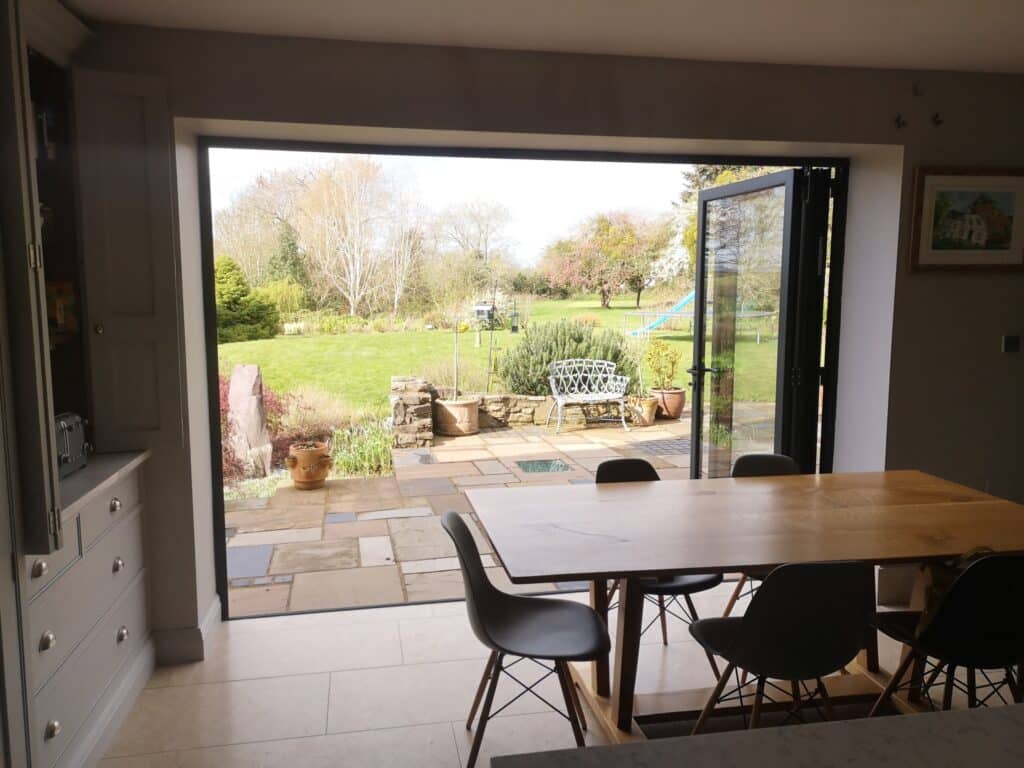 Recently, we worked on a set of bi-fold doors in Ross-on-Wye that were in desperate need of new hinges and a full service.