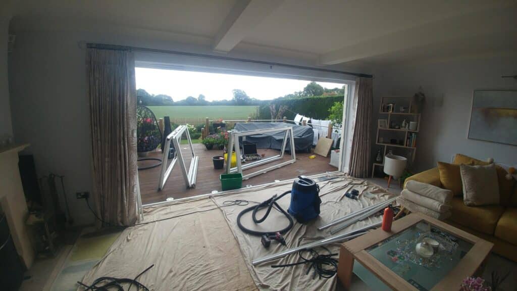 Recently, we helped a customer in Wiltshire whose 4-panel bi-fold door had dropped over time, causing it to become difficult to open and close.