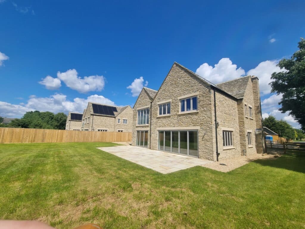 Installing 13 Residence 9, timber welded windows, 2 sleek Cortizo Bi-folding doors, 1 Liniar French Door with a glass balustrade, and 2 luxurious Endurance Composite front doors in each of these 4 properties in a secluded, high-end private estate in beautiful Oxfordshire.